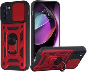 Elite Series Hybrid Case with Ring Grip and Camera Lens Cover for Motorola Moto G 5G 2022 - Red
