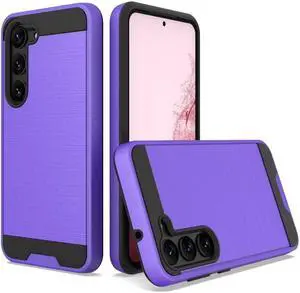 Brushed Textured Hybrid Case for Samsung Galaxy S23 Plus - Purple