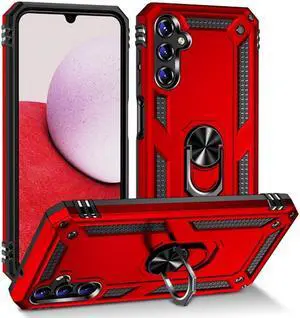 Military Grade Hybrid Case with Ring Grip for Samsung Galaxy A14 5G - Red
