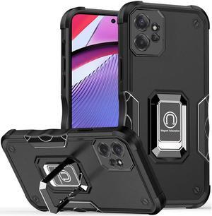 Military Grade Shockproof Hybrid Armor Case with Ring Grip for Motorola Moto G Power 5G 2023 - Black