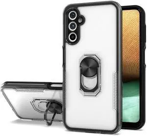 Translucent Series Hybrid Case with Ring Grip for Samsung Galaxy A14 5G - Black