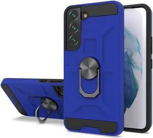 Dynamic Dual Layer Hybrid Case with Ring Holder for Samsung Galaxy S22 5G - Blue