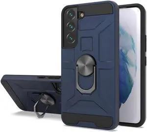 Dynamic Dual Layer Hybrid Case with Ring Holder for Samsung Galaxy S22 5G - Navy Blue