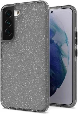Full Glitter Hybrid Protective Case for Samsung Galaxy S22 5G - Black