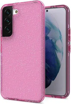 Full Glitter Hybrid Protective Case for Samsung Galaxy S22 5G - Pink