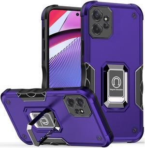 Military Grade Shockproof Hybrid Armor Case with Ring Grip for Motorola Moto G Power 5G 2023 - Purple