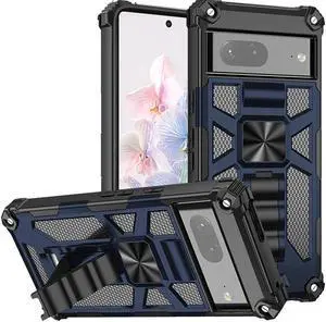 Military Grade Tough Ultra Rugged Hybrid Case for Google Pixel 7a - Navy Blue