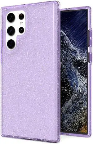 Full Glitter Hybrid Protective Case for Samsung Galaxy S22 Ultra 5G - Purple
