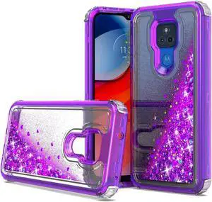 Atomic Quicksand Glitter Waterfall Hybrid Case for Motorola Moto G Play 2021 - Purple
