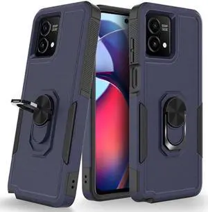 Military Grade TUFF Shockproof Hybrid Armor Case with Ring Grip for Motorola Moto G Stylus 5G 2023 - Blue