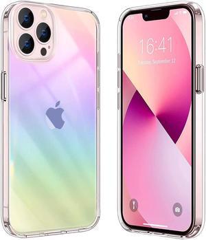 Iridescent Color Holographic Transparent Fusion Case for iPhone 13 Pro Max - Rainbow
