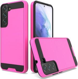 Brushed Textured Hybrid Armor Case for Samsung Galaxy S21 5G - Hot Pink