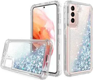 Atomic Quicksand Glitter Waterfall Hybrid Case for Samsung Galaxy S21 5G - Clear