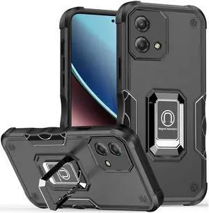 Military Grade Shockproof Hybrid Armor Case with Ring Grip for Motorola Moto G Stylus 5G 2023 - Black