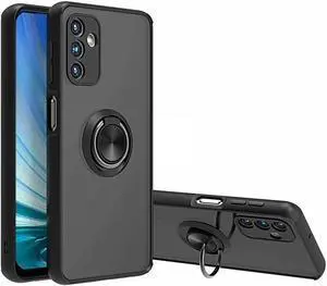 Transparent Hybrid Case with Ring Grip for Samsung Galaxy A14 5G - Black