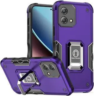 Military Grade Shockproof Hybrid Armor Case with Ring Grip for Motorola Moto G Stylus 5G 2023 - Purple