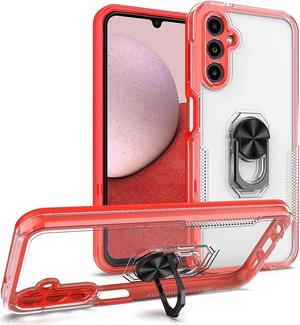 Translucent Series Hybrid Case with Ring Grip for Samsung Galaxy A14 5G - Red