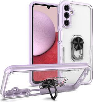 Translucent Series Hybrid Case with Ring Grip for Samsung Galaxy A14 5G - Purple