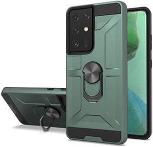 Dynamic Dual Layer Hybrid Case with Ring Holder for Samsung Galaxy S21 Ultra 5G - Army Green
