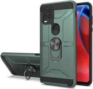 Dynamic Dual Layer Hybrid Case with Ring Holder for Motorola Moto G Stylus 5G 2021 - Midnight Green
