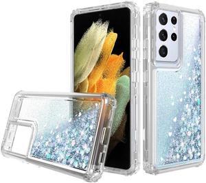 Atomic Quicksand Glitter Waterfall Hybrid Case for Samsung Galaxy S21 Ultra 5G - Clear