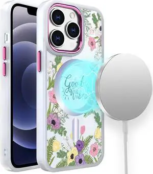 MagSafe Compatible Floral Art Case (B) for iPhone 14 Pro