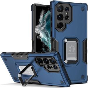 Military Grade Shockproof Hybrid Case with Ring Holder for Samsung Galaxy S23 Ultra - Navy Blue