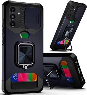 Military Grade All-In-One Ring Stand Card Case for Samsung Galaxy A14 5G - Navy Blue