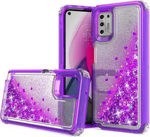 Atomic Quicksand Glitter Waterfall Hybrid Case for Motorola Moto G Stylus 2021 - Purple