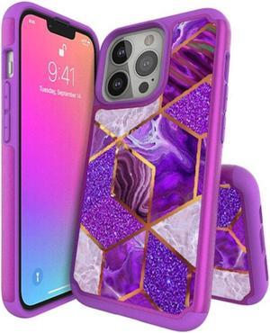 Designer Series TotalDefense Hybrid Case for iPhone 13 Pro Max - Marble Purple