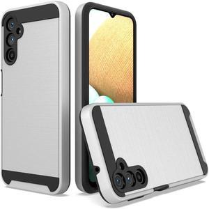 Brushed Textured Hybrid Case for Samsung Galaxy A14 5G - Silver