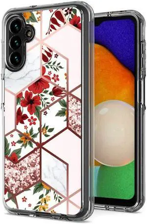 Marble Series Dual Layer Designer Case for Samsung Galaxy A13 5G - Pink Floral