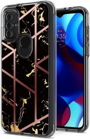 Marble Series Dual Layer Designer Case for Motorola Moto G Pure / Moto G Power 2022 - Black Gold