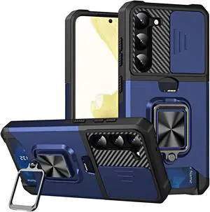 Military Grade All-In-One Ring Stand Card Case for Samsung Galaxy S23 - Blue