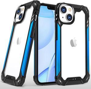 Transparent Hybrid Case with Aluminum Side Grip for iPhone 14 Pro - Blue
