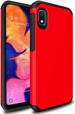 Hybrid Multi-Layer Armor Case for Samsung Galaxy A10e - Red