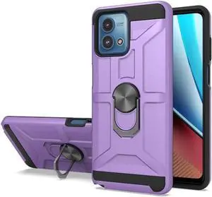 Dynamic Dual Layer Hybrid Case with Ring Grip for Motorola Moto G Stylus 5G 2023 - Purple