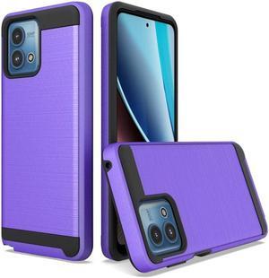 Brushed Textured Hybrid Armor Case for Motorola Moto G Stylus 5G 2023 - Purple