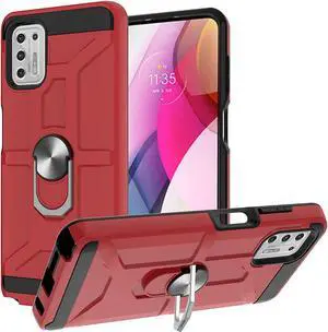Dynamic Dual Layer Hybrid Case with Ring Stent Finger Loop for Motorola Moto G Stylus 2021 - Red