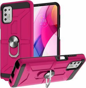 Dynamic Dual Layer Hybrid Case with Ring Stent Finger Loop for Motorola Moto G Stylus 2021 - Hot Pink