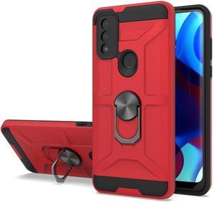 Dynamic Dual Layer Hybrid Case with Ring Holder for Motorola Moto G Pure  Red