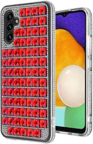 Diamond Series Crystal Rhinestones Case for Samsung Galaxy A13 5G - Red