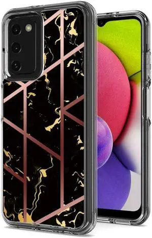 Marble Series Dual Layer Designer Case for Samsung Galaxy A03s - Black Gold