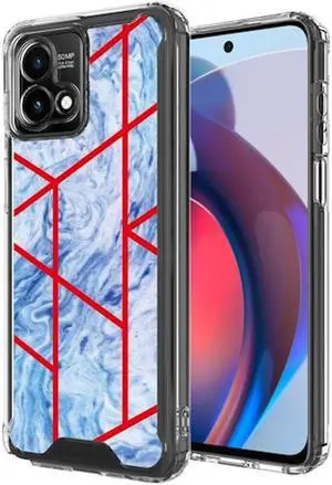 Marble Series Dual Layer Designer Case for Motorola Moto G Stylus 5G 2023 - Ocean Blue