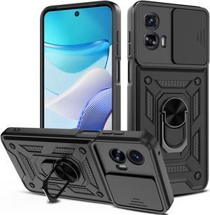 Elite Series Hybrid Case with Ring Grip and Camera Lens Cover for Motorola Moto G 5G 2023 - Black