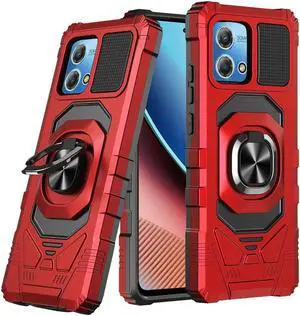 Robotic Series Dual Layer Hybrid Case with Ring Grip for Motorola Moto G Stylus 5G 2023 - Red