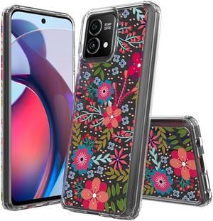 Tough Shield Snap-on Transparent Case for Motorola Moto G Stylus 5G 2023 - Flowers