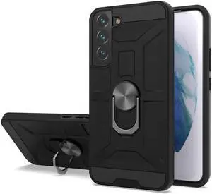 Dynamic Dual Layer Hybrid Case with Ring Holder for Samsung Galaxy S22 Plus 5G - Black