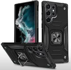 Robust Series Hybrid Case with Ring Grip for Samsung Galaxy S23 Ultra - Black