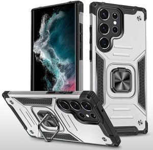 Robust Series Hybrid Case with Ring Grip for Samsung Galaxy S23 Ultra - Silver